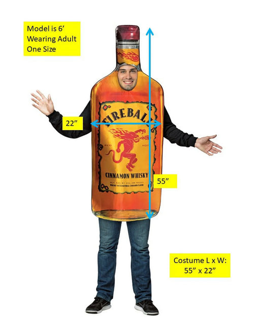 Load image into Gallery viewer, Fireball Botella Disfraz De Halloween Para Hombre Y Mujer Adulto Talla Única, Naranja
