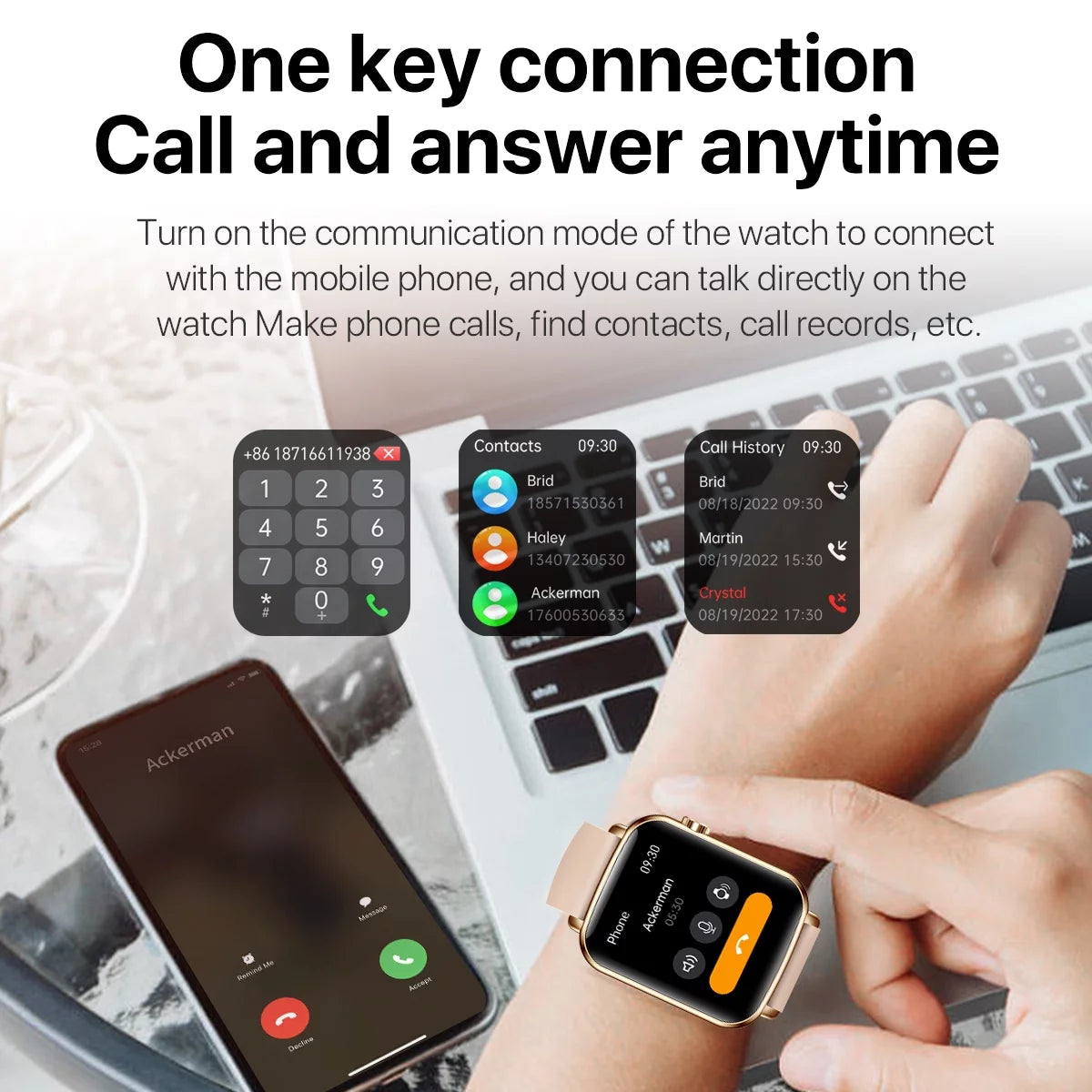 Relojes Inteligentes Para Hombre/Mujeres (Responder/Hacer Llamadas), Reloj Deportivo De Moda, Rosa