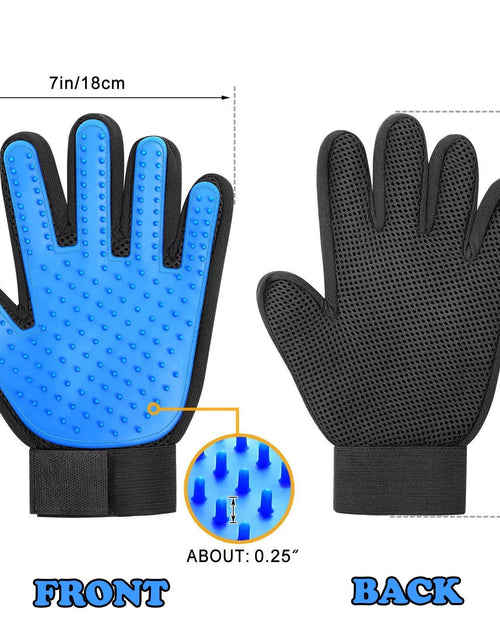 Load image into Gallery viewer, Manoplas De Aseo Para Mascotas Cepillo Removedor De Pelo De Perro Gato Manopla Masaje Desprendimiento 1 Par Azul
