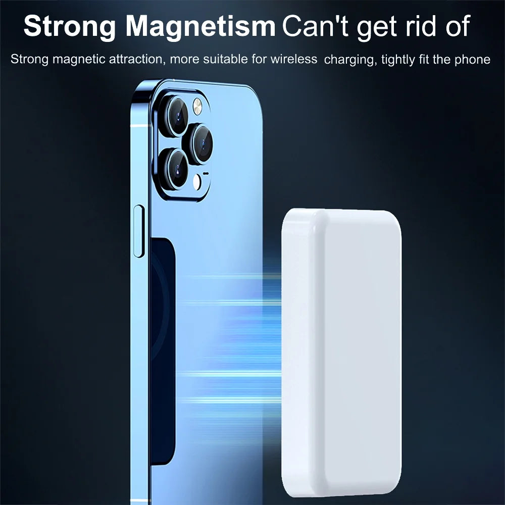 Wireless Portable Charger Mini Magnetic 5000Mah/10,000Mah Mobile Power for Iphone 15/14/13/12/Mini/Pro/Pro M Ax-Gray