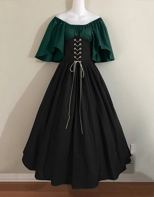 Load image into Gallery viewer, UPPADA Vestidos De Feria Renacentista Para Mujeres Medievales Irlandeses Tradicionales Talla Grande Vestidos Con Volantes Sobre Vestido Corsé Retro Vestido De Cosplay
