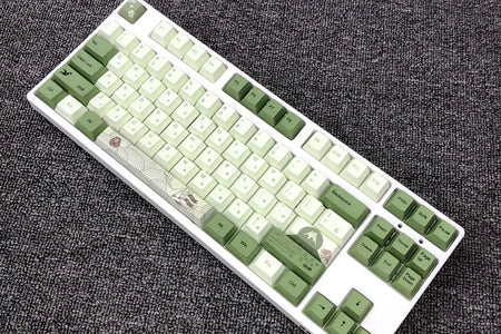 127 Keys Cherry Profile Matcha Green PBT Keycaps Mechanical Keyboard Dye-Subbed Mountain Forest Custom DIY Mx Switch Keycap