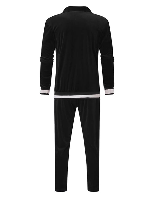 Load image into Gallery viewer, Velour Tracksuit Mens,2023 Men'S Velour Tracksuit 2 Pieces Winter Warm Full Zip up Jacket Sweatpants Fitness Sportswear Sweatsuit Jogger Sets
