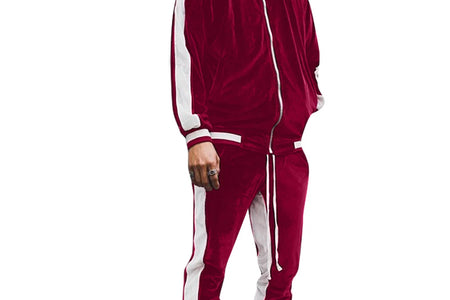 Conjunto Deportivo De Terciopelo Para Hombre, Conjunto Deportivo De Terciopelo Para Hombre 2023 2 Piezas Chaqueta De Invierno Cálida Con Zíper Completa Pantalones Deportivos Ropa Deportiva Conjunto Deportivo