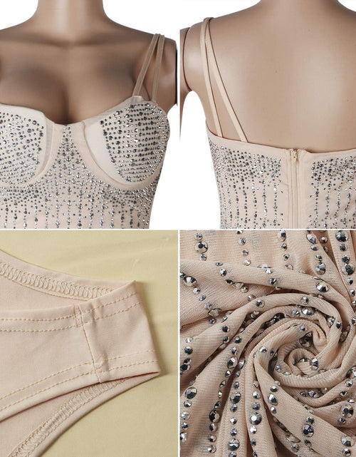 Load image into Gallery viewer, Women Long Sleeve Birthday Dresses Sexy Hot Diamond Process Sexy Dress Party Club Night Dress
