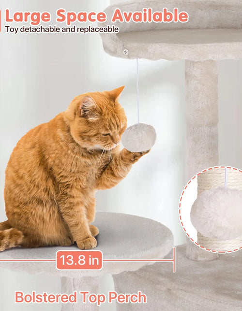 Load image into Gallery viewer, Torre De Juego De 54 Pulgadas Con Doble Condominio Cat Tree Con Poste Rascador Y Percha Para Interiores, Beige
