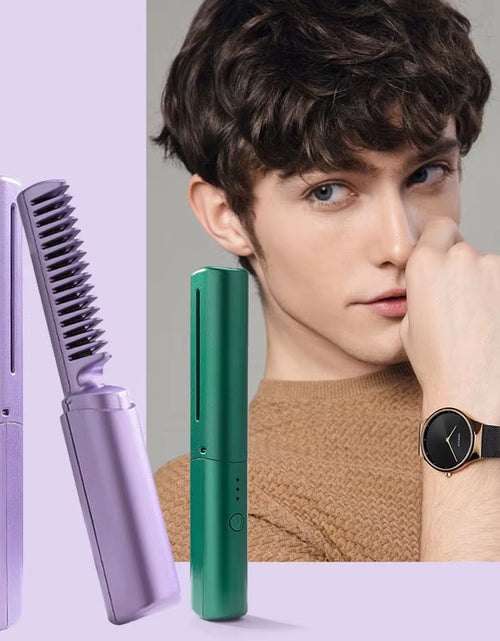 Load image into Gallery viewer, GlamWave Pro – Portable Wireless Heated Hair Straightener &amp; Curler Brush
