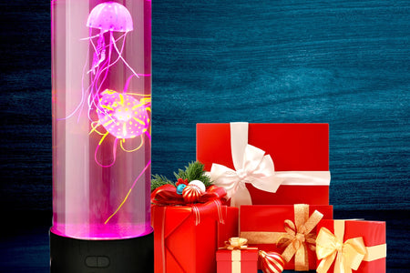 Jellyfish Lamp with Remote Control, 16 Color Changing Options, 4Modes, Auto Shutoff, Sensory Night Light Aquarium Lamp for Kids & Adults Home Decor