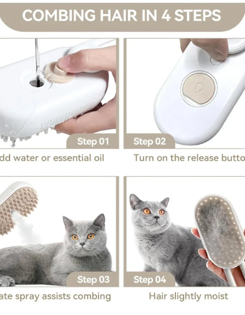 Load image into Gallery viewer, Cepillo De Vapor Para Gatos Autolimpiante 3 En 1 Actualizado: Cepillo Cálido Autolimpiante Para Gatos Con Cobertizo De Masaje Para Perros Y Gatos
