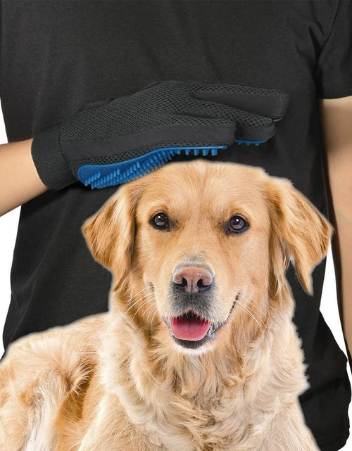 Load image into Gallery viewer, Manoplas De Aseo Para Mascotas Cepillo Removedor De Pelo De Perro Gato Manopla Masaje Desprendimiento 1 Par Azul
