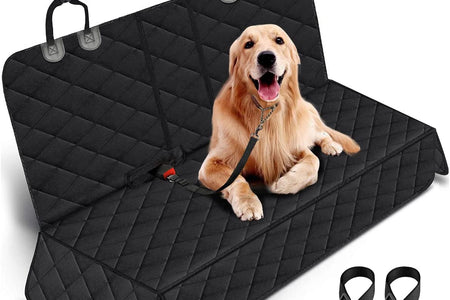 Dog Car Seat Cover, Back Seat Cover for Dogs Pet Car Seat Protector Waterproof Bench Car Seat Cover, Non-Slip Reat Seat Cover Fits Middle Armrest for Most Cars Trucks Suvs - Black