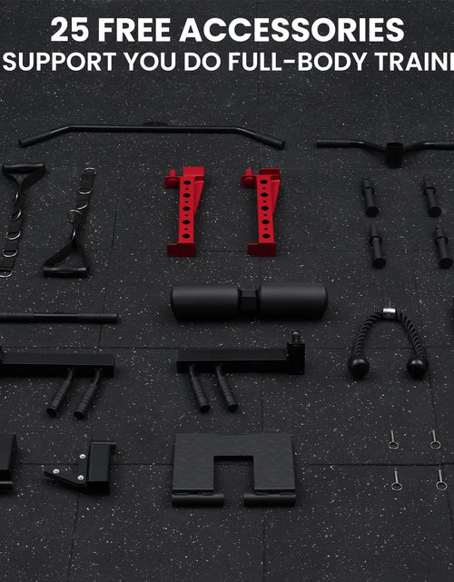 Load image into Gallery viewer, Smith Machine Home Gym, 2200 Lbs Power Rack Cage with Cable Crossover, Weight Bar, 360° Landmine, Barbell Holders and Other Attachments, Total Body Strength Training Cage
