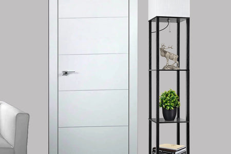 63" Shelf Floor Lamps with Shelves for Living Room Bedroom Office  Wood Modern Standing Lamps Black