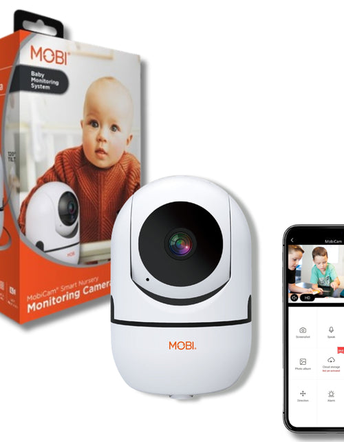 Load image into Gallery viewer, cam HDX Wi-Fi Pan &amp; Tilt Smart Nursery Monitoring Camera, Baby Video Monitor, Night Vision, Motion Detection, Full HD, Two-Way Audio, Remote View &amp; Recording with Free Smart App
