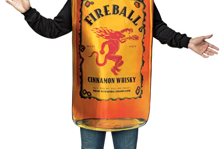 Fireball Botella Disfraz De Halloween Para Hombre Y Mujer Adulto Talla Única, Naranja