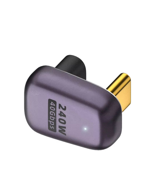 Load image into Gallery viewer, USB 4.0 PD 240W 8K 60Hz Charger Connector for Macbook 40Gbps High Speed USB C OTG U-Shape Straight Angle Male to Female Adapter
