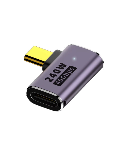 Load image into Gallery viewer, USB 4.0 PD 240W 8K 60Hz Charger Connector for Macbook 40Gbps High Speed USB C OTG U-Shape Straight Angle Male to Female Adapter
