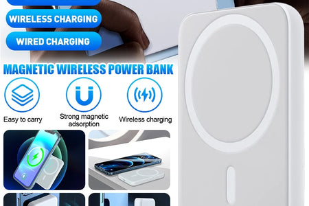Wireless Portable Charger Mini Magnetic 5000Mah/10,000Mah Mobile Power for Iphone 15/14/13/12/Mini/Pro/Pro M Ax-Gray