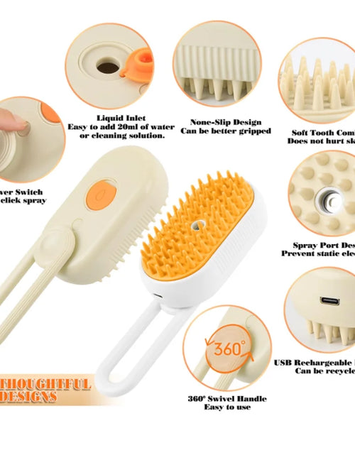 Load image into Gallery viewer, Cepillo De Vapor Para Gatos Autolimpiante 3 En 1 Actualizado: Cepillo Cálido Autolimpiante Para Gatos Con Cobertizo De Masaje Para Perros Y Gatos
