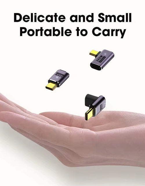 Load image into Gallery viewer, USB 4.0 PD 240W 8K 60Hz Charger Connector for Macbook 40Gbps High Speed USB C OTG U-Shape Straight Angle Male to Female Adapter
