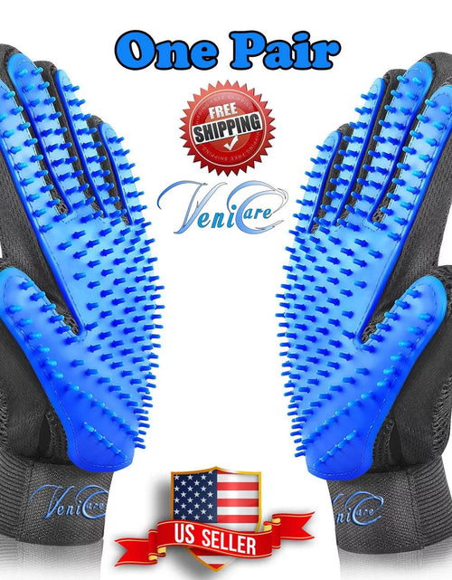 Load image into Gallery viewer, Manoplas De Aseo Para Mascotas Cepillo Removedor De Pelo De Perro Gato Manopla Masaje Desprendimiento 1 Par Azul
