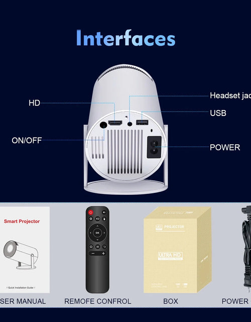 Load image into Gallery viewer, Mini HY300 Projector with Android 12 2GB RAM 16GB ROM WIFI 6, Max 4K, Bluetooth Video Projectors
