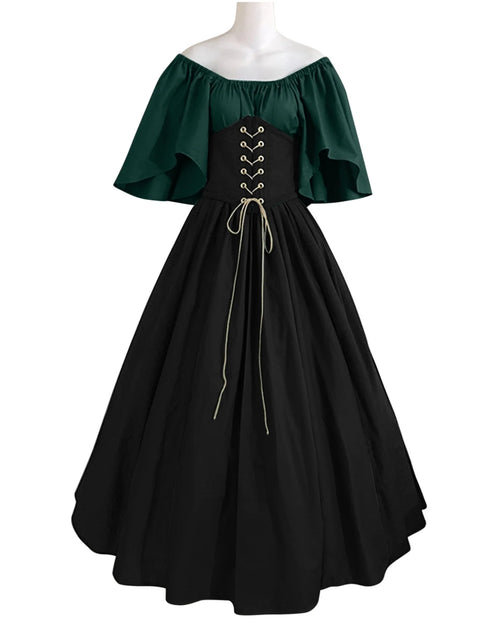 Load image into Gallery viewer, UPPADA Vestidos De Feria Renacentista Para Mujeres Medievales Irlandeses Tradicionales Talla Grande Vestidos Con Volantes Sobre Vestido Corsé Retro Vestido De Cosplay
