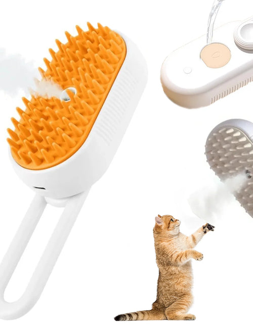Load image into Gallery viewer, Cepillo De Vapor Para Gatos Autolimpiante 3 En 1 Actualizado: Cepillo Cálido Autolimpiante Para Gatos Con Cobertizo De Masaje Para Perros Y Gatos
