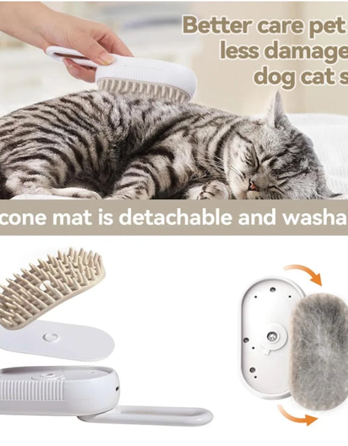 Load image into Gallery viewer, Cepillo De Vapor Para Gatos Autolimpiante 3 En 1 Actualizado: Cepillo Cálido Autolimpiante Para Gatos Con Cobertizo De Masaje Para Perros Y Gatos
