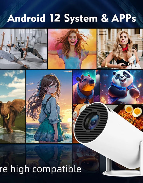Load image into Gallery viewer, Mini HY300 Projector with Android 12 2GB RAM 16GB ROM WIFI 6, Max 4K, Bluetooth Video Projectors
